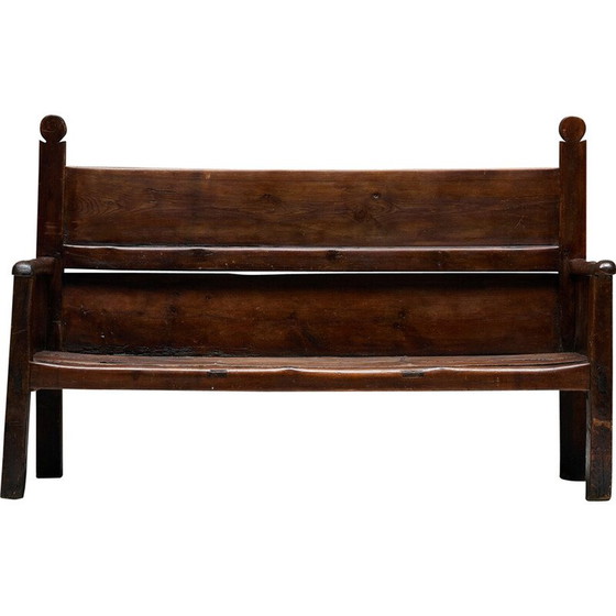 Image 1 of Banc vintage en bois Art Populaire, France