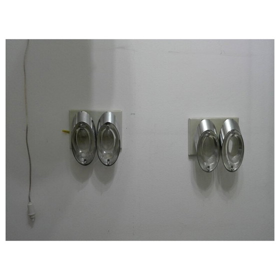 Image 1 of Paire d'appliques en verre vintage par Oscar Torlasco pour Stilkronen, 1970