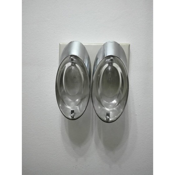 Image 1 of Paire d'appliques en verre vintage par Oscar Torlasco pour Stilkronen, 1970