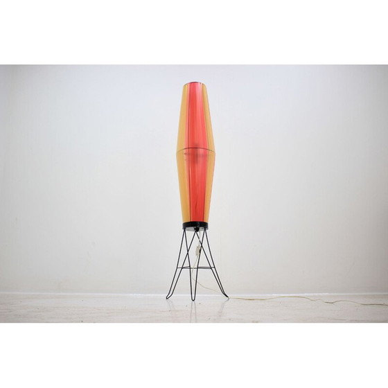 Image 1 of Lampe fusée vintage en plastique et métal, Tchécoslovaquie 1970