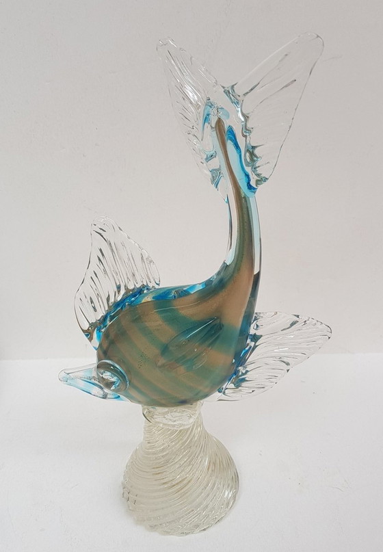 Image 1 of Poisson en verre de Murano avec fils d'or