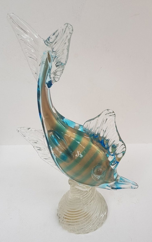 Poisson en verre de Murano avec fils d'or