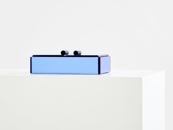 Image 1 of Pietro Chiesa pour Fontana Arte Boîte à bijoux en miroir bleu 1940