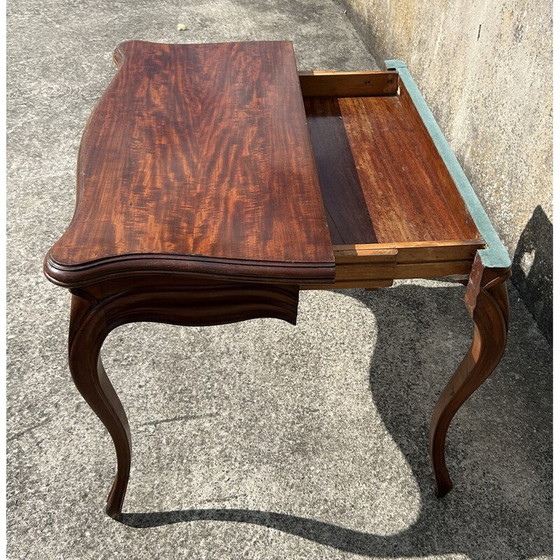 Image 1 of Table de jeu vintage en bois d'acajou