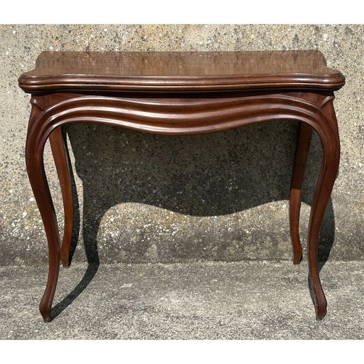 Table de jeu vintage en bois d'acajou