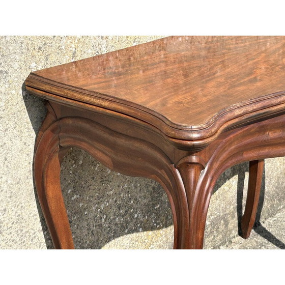 Image 1 of Table de jeu vintage en bois d'acajou