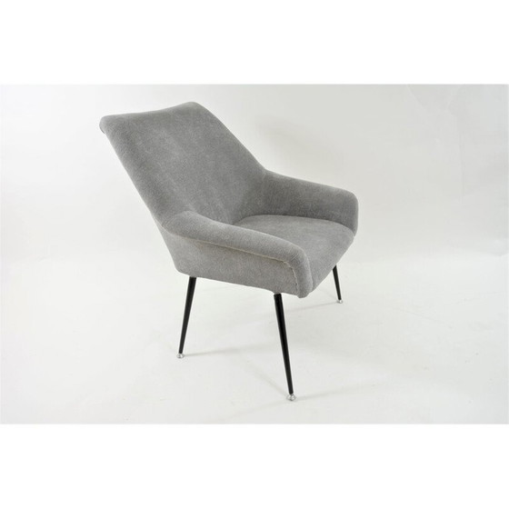 Image 1 of Fauteuil vintage Coquille carré grise 1970