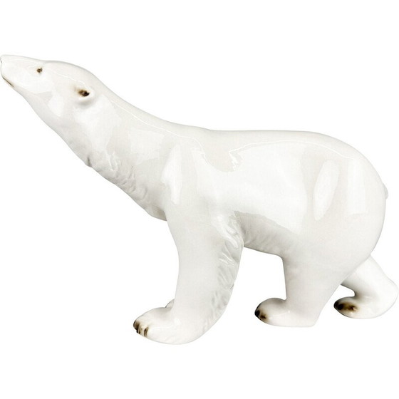 Image 1 of Sculpture vintage d'ours polaire en porcelaine par Royal Dux, Tchécoslovaquie 1960