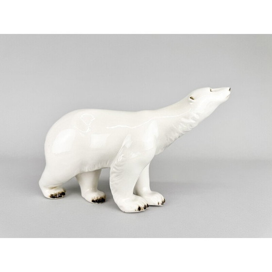 Image 1 of Sculpture vintage d'ours polaire en porcelaine par Royal Dux, Tchécoslovaquie 1960