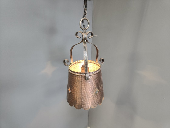 Image 1 of Lampe pendante brutaliste en cuivre, 1970S