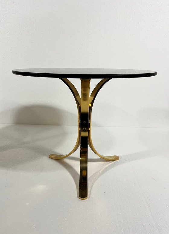 Image 1 of Tables d'appoint en laiton et verre fumé 1960's