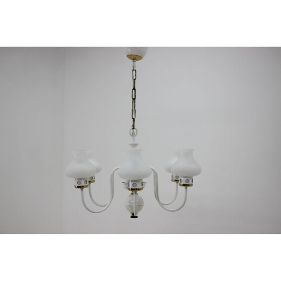 Image 1 of Lustre blanc vintage de Lidokov, Tchécoslovaquie 1960