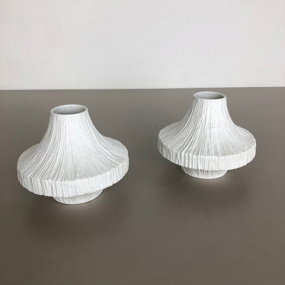 Image 1 of Paire de vases en porcelaine de Heinrich Selb Allemagne 1970