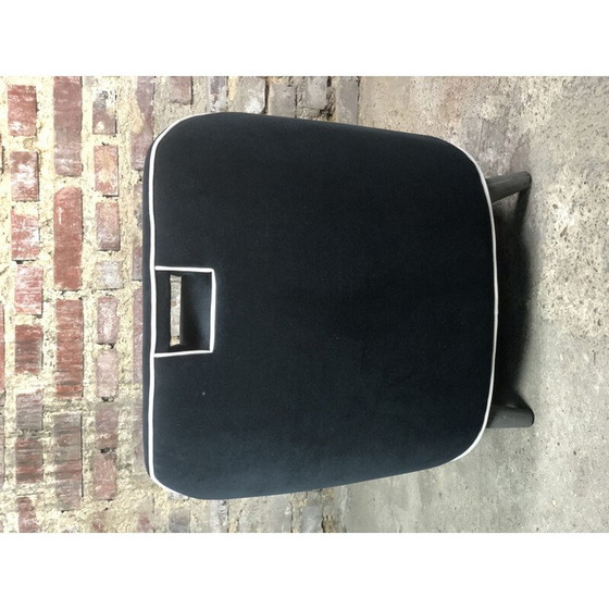 Image 1 of Fauteuil vintage en velours noir, années 1980
