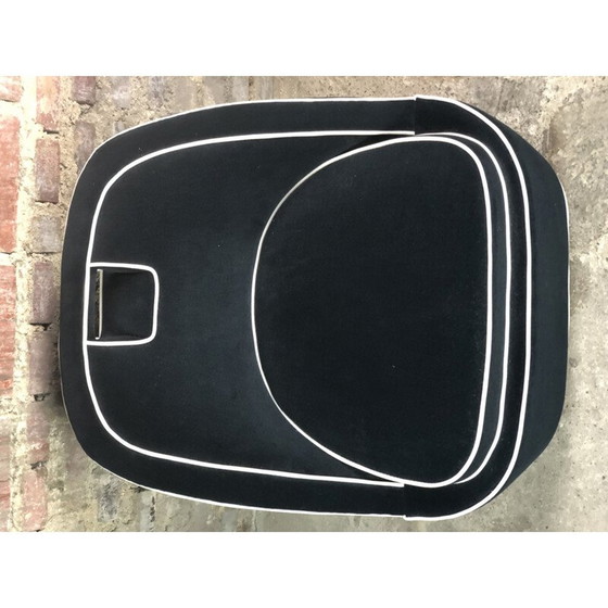 Image 1 of Fauteuil vintage en velours noir, années 1980