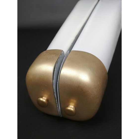 Image 1 of Paire d'appliques italiennes du milieu du siècle en verre acrylique et laiton, années 1960.