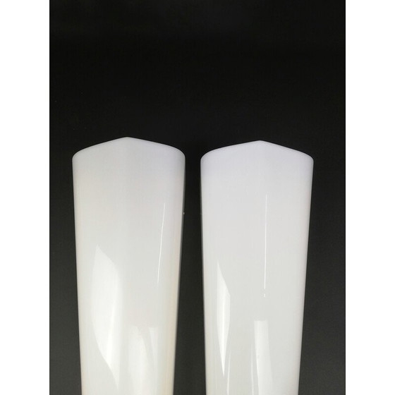 Image 1 of Paire d'appliques italiennes du milieu du siècle en verre acrylique et laiton, années 1960.