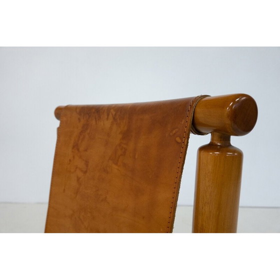 Image 1 of Ensemble de 6 chaises de salle à manger en cuir vintage par Ilmari Tapiovaara pour La Permanente Mobili Cantù, années 1950