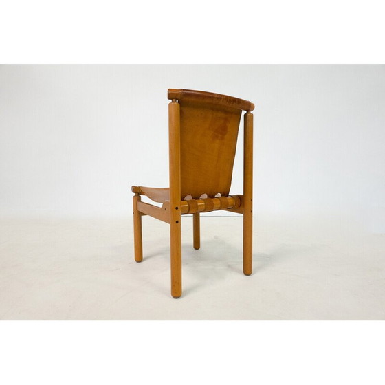 Image 1 of Ensemble de 6 chaises de salle à manger en cuir vintage par Ilmari Tapiovaara pour La Permanente Mobili Cantù, années 1950