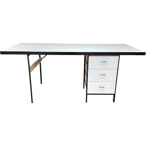 Bureau vintage en métal laqué noir par Georges Nelson pour Herman Miller, USA 1950