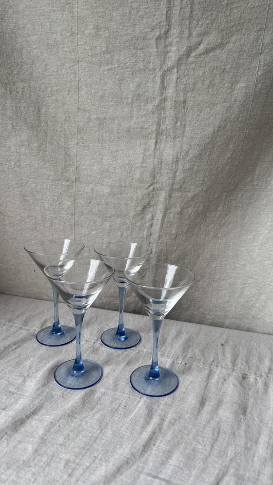 Image 1 of 4X Coupes Martini festives, bleu clair, Luminarc