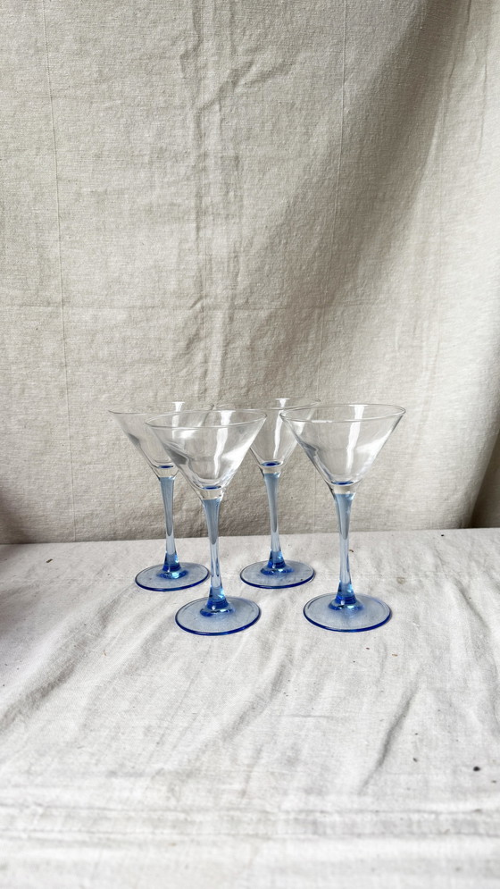 Image 1 of 4X Coupes Martini festives, bleu clair, Luminarc