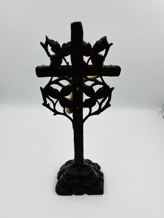 Image 1 of Crucifix Sur Pied En Bois 