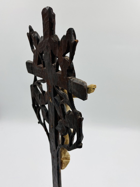 Image 1 of Crucifix Sur Pied En Bois 