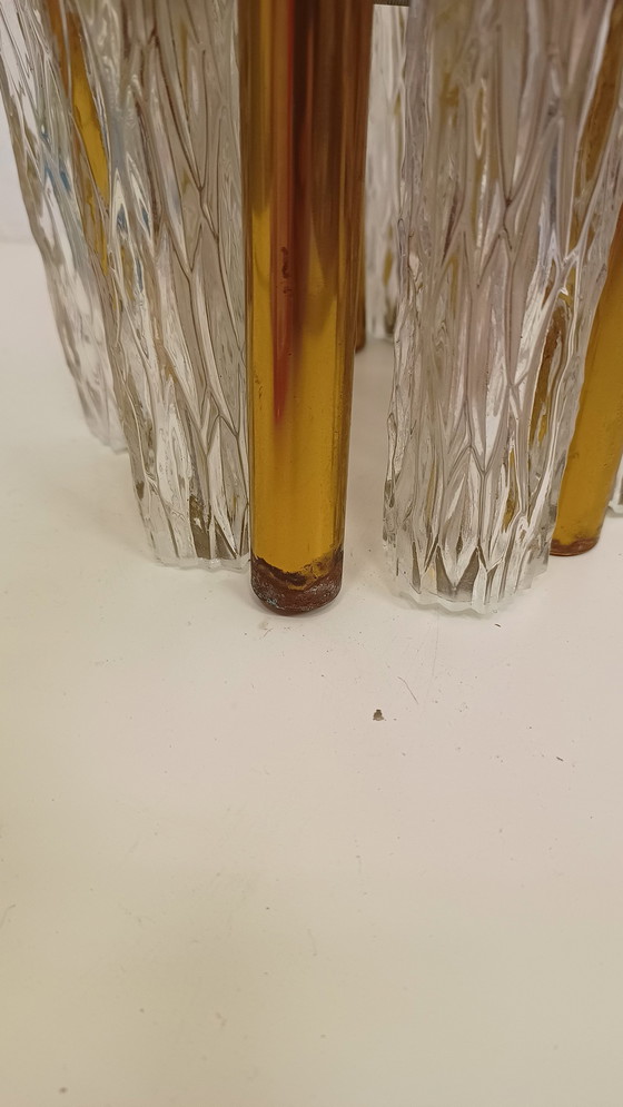 Image 1 of Lampe pendante Kaiser Leuchten en laiton et verre de Murano