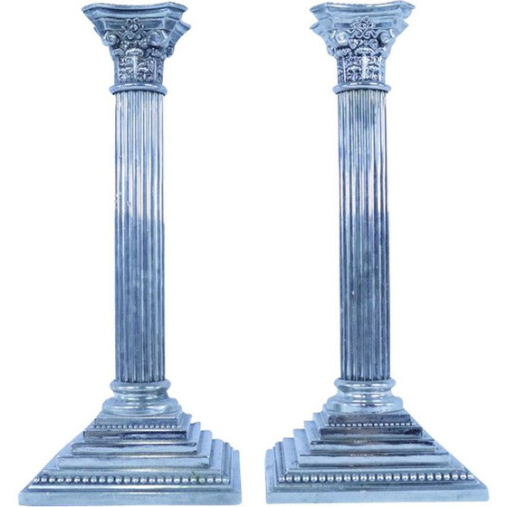 Image 1 of Paire de bougeoirs vintage Godinger Silver