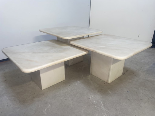 Set 3 Tables Natural Stone