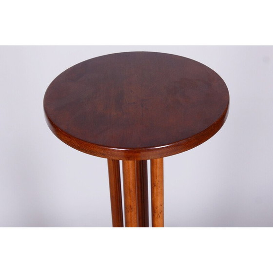 Image 1 of Piédestal vintage Art Déco en hêtre et noyer, années 1920