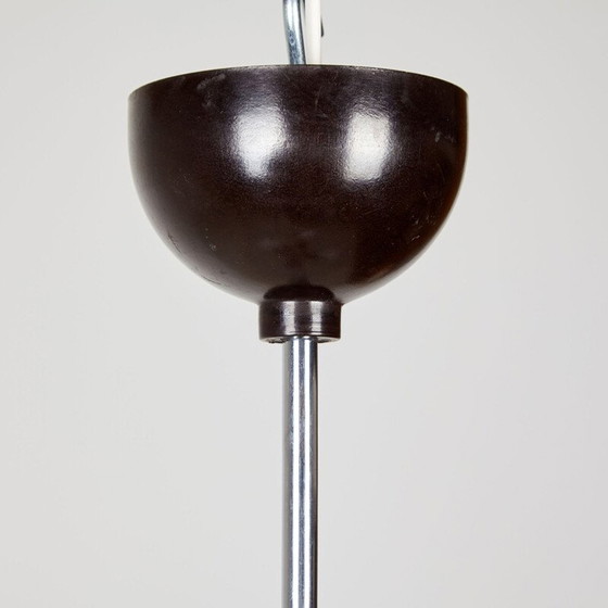 Image 1 of Lampe suspendue vintage en verre en forme d'assiette, 1970