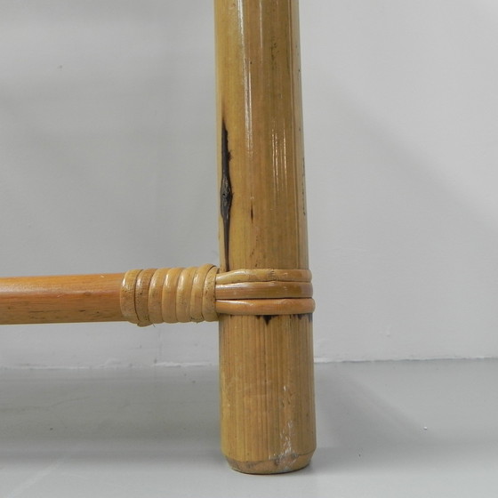 Image 1 of Vitrine en bambou avec 5 étagères en verre fumé