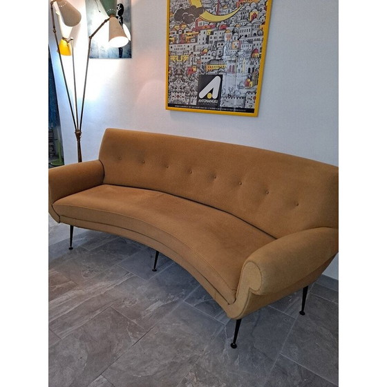 Image 1 of Canapé incurvé italien du milieu du siècle, 1950