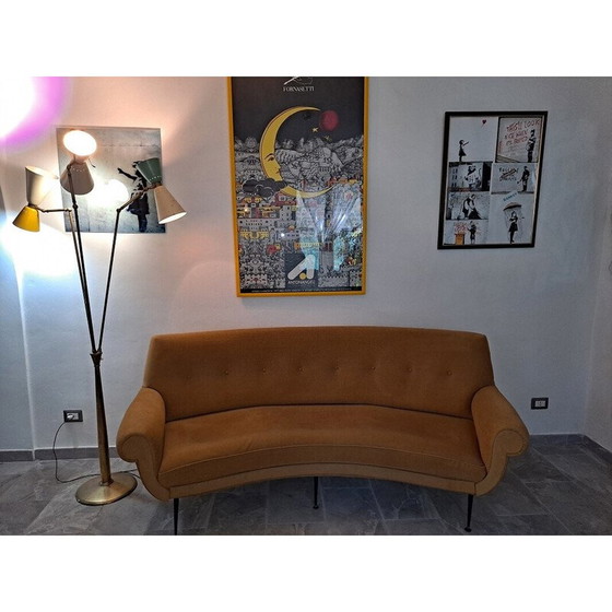 Image 1 of Canapé incurvé italien du milieu du siècle, 1950