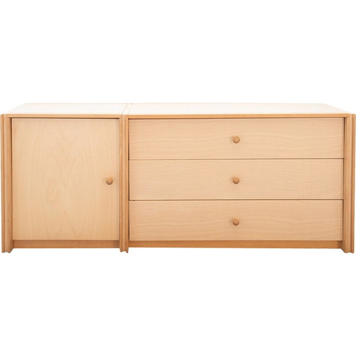 Bibliothèque vintage en bois de hêtre, Italie 1990