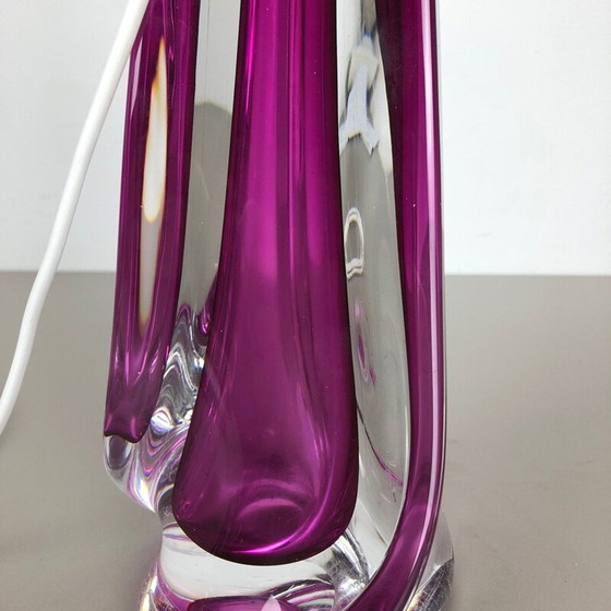 Image 1 of Lampe de table vintage en cristal de verre