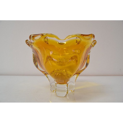 Bol en verre vintage par Josef Hospodka, Tchécoslovaquie 1960