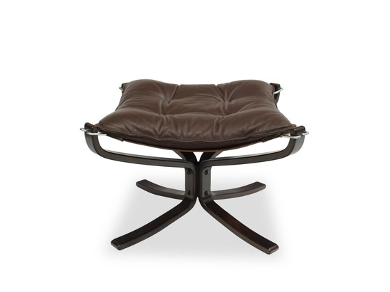 Image 1 of Vatane Falcon Chair Tabouret | Cuir Vintage