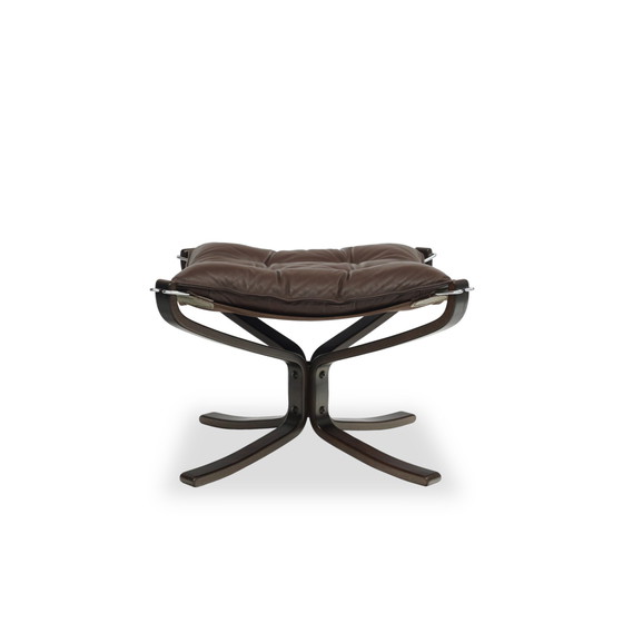 Image 1 of Vatane Falcon Chair Tabouret | Cuir Vintage