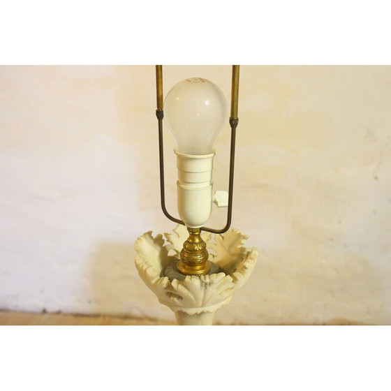 Image 1 of Lampe de table vintage en albâtre avec base en marbre, 1970