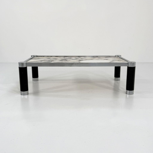 Table basse postmoderne en marbre Calacatta Violetta, 1980S