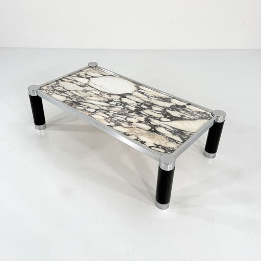 Table basse postmoderne en marbre Calacatta Violetta, 1980S