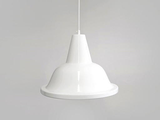 Lampe pendante émail blanc