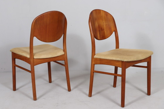 Image 1 of 4x chaises de salle à manger en teck, Danemark, années 1970