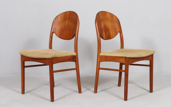 Image 1 of 4x chaises de salle à manger en teck, Danemark, années 1970