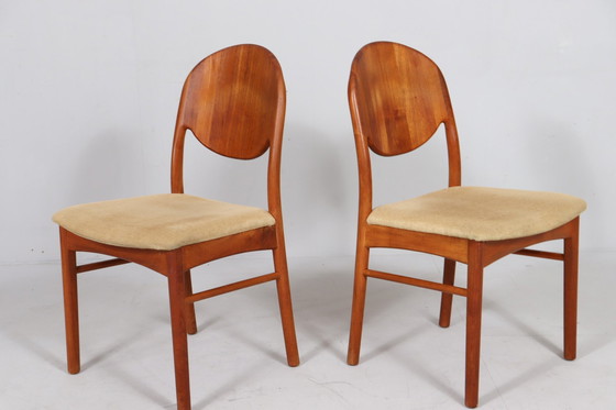 Image 1 of 4x chaises de salle à manger en teck, Danemark, années 1970