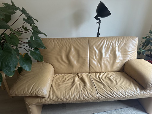 Fauteuil Jori - cuir jaune 2.5 places