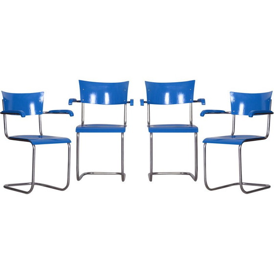 Image 1 of Fauteuil Bauhaus vintage en hêtre et acier chromé par Mart Stam, Allemagne 1930